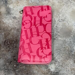 Pink Logo Zip Wallet